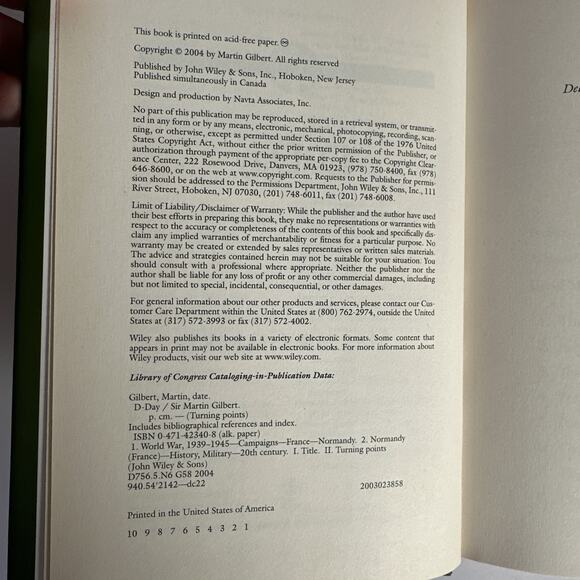 D Day Turning Points In History By Martin Gilbert - Hardcover - Picture 8 of 8